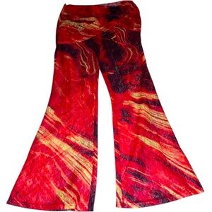 Annorlunda Lava Print Lace Skirt Overlay Pants Size 10